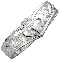 Claddagh Ring - Ladies Sterling Silver Celtic Claddagh Wishbone Product Image