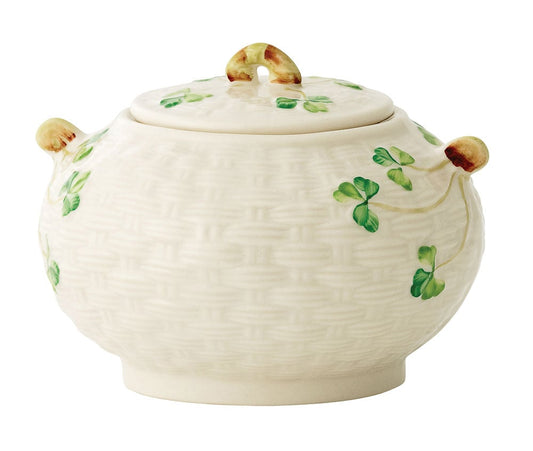 Belleek Shamrock Sugar Bowl
