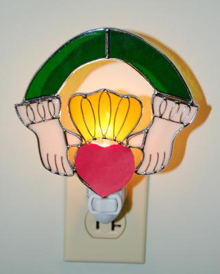 stained glass claddagh nightlight