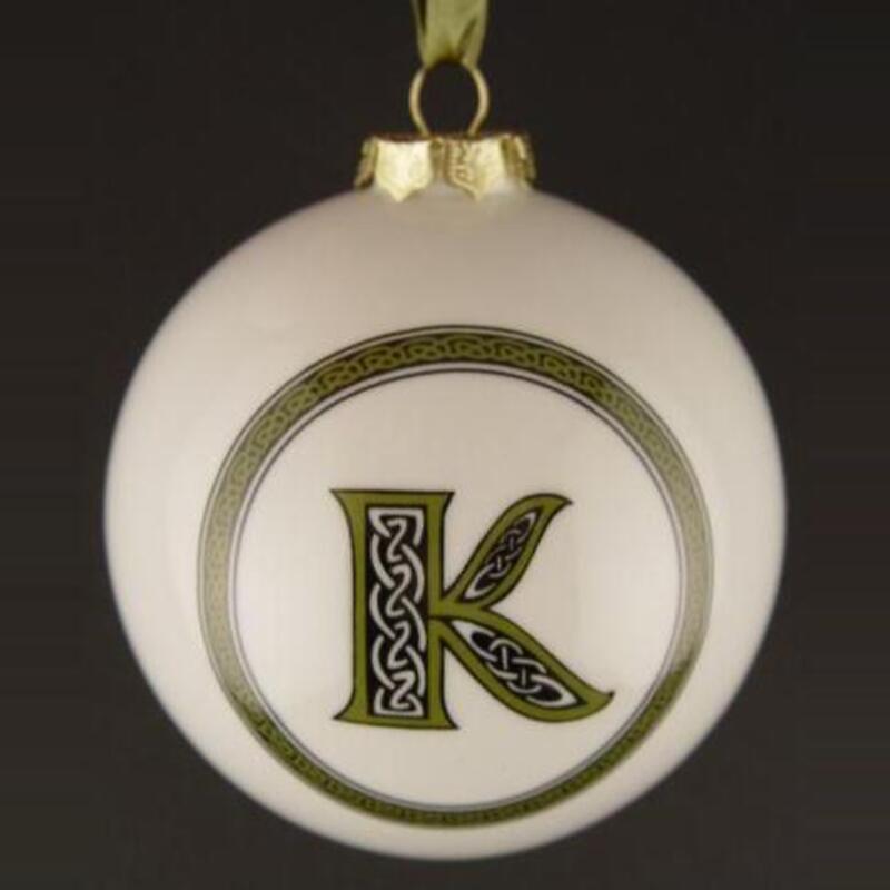irish ornament - letter ball ornaments