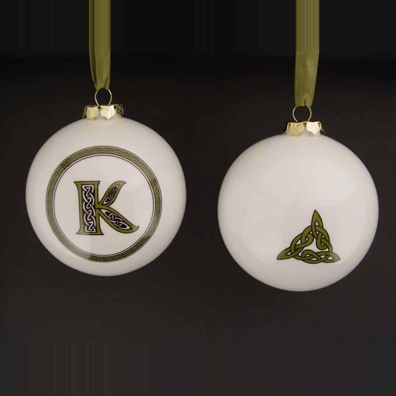 irish ornament - letter ball ornaments