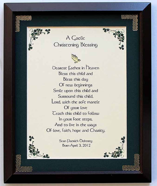 Personalized A Gaelic Christening Framed Print