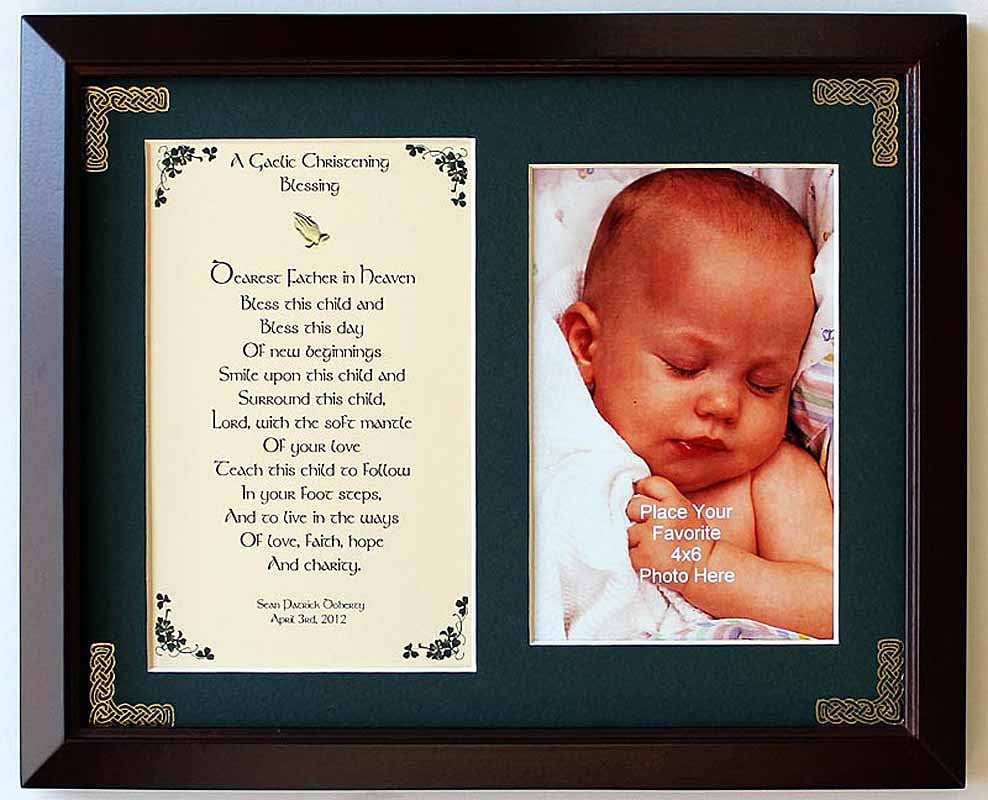 personalized a gaelic christening blessing photo verse framed print