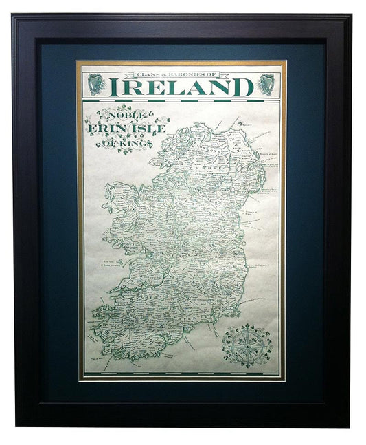Clans & Baronies of Ireland - Matted and Framed Print