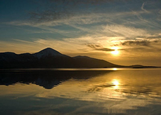 Croagh Patrick at sunset Photographic Print