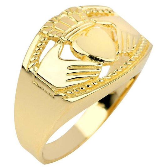 Claddagh Ring - Men's Gold Claddagh Ring Bold