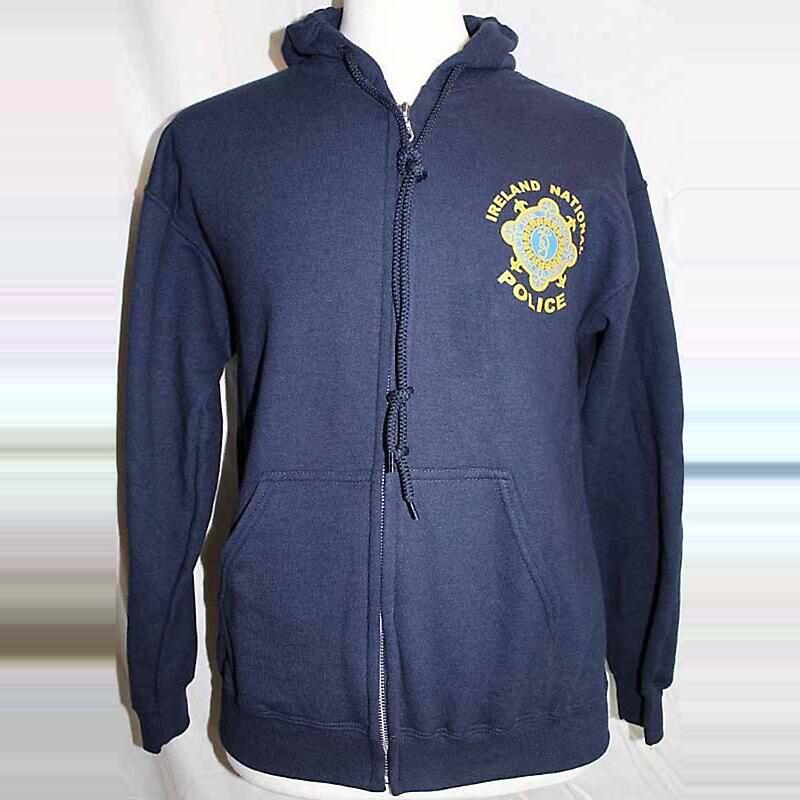 irish sweatshirt - garda irish police zip hooded sweatshirt