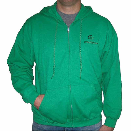 Personalized Kelly Green Full Zip Hooded Sweatshirt