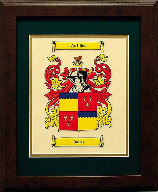 Personalized 11 x 14 Coat of Arms Matted & Framed Print