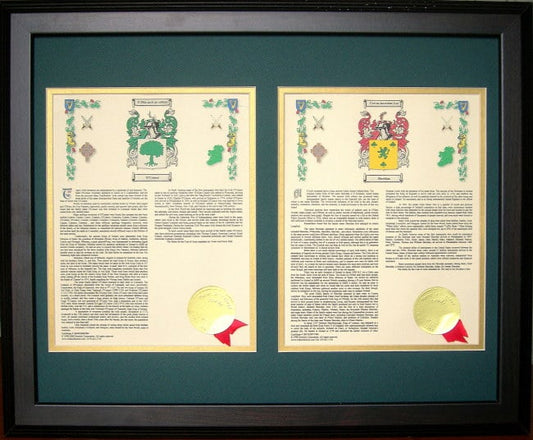 Personalized 16 x 20 His & Her Coat of Arms Matted & Framed Print