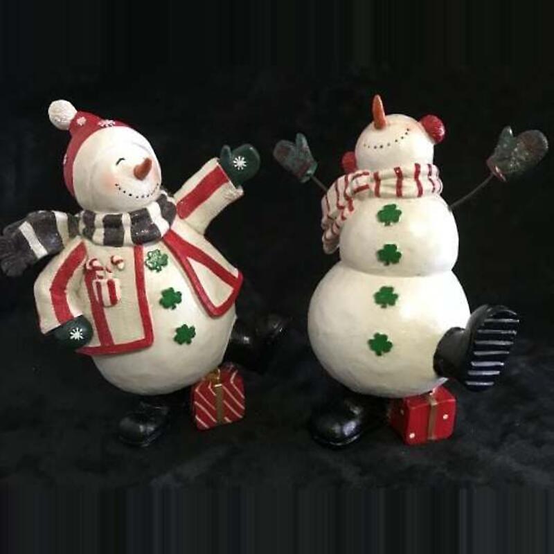irish christmas - irish dancing snowmen figurines