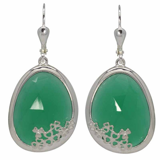 Shamrock Earrings - Green Onyx