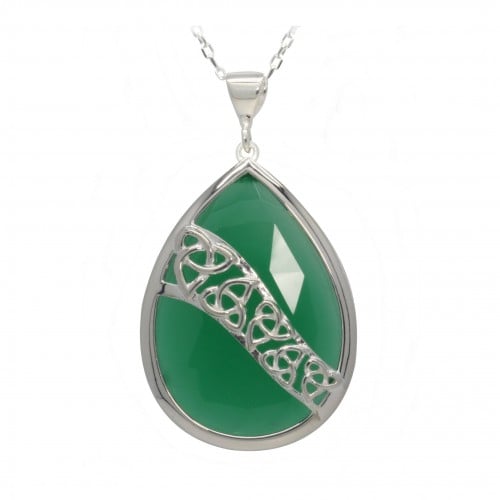 Trinity Pendant - Green Onyx