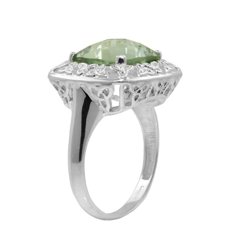 trinity knot ring - green amethyst filigree trinity knot ring