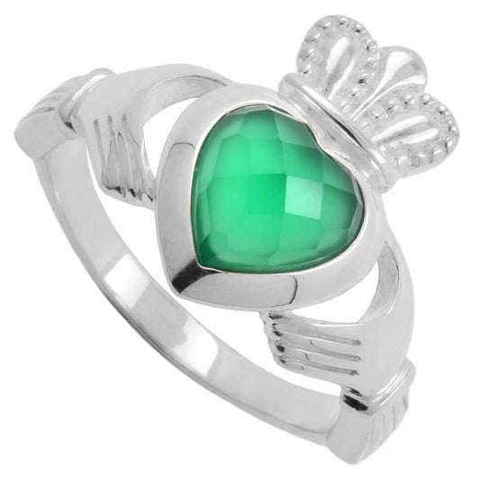 Claddagh Ring with Green Onyx