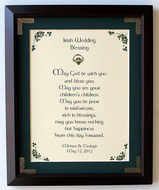 Personalized Irish Wedding Blessing Framed Print