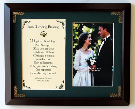 Personalized Irish Wedding Blessing Photo Verse Framed Print