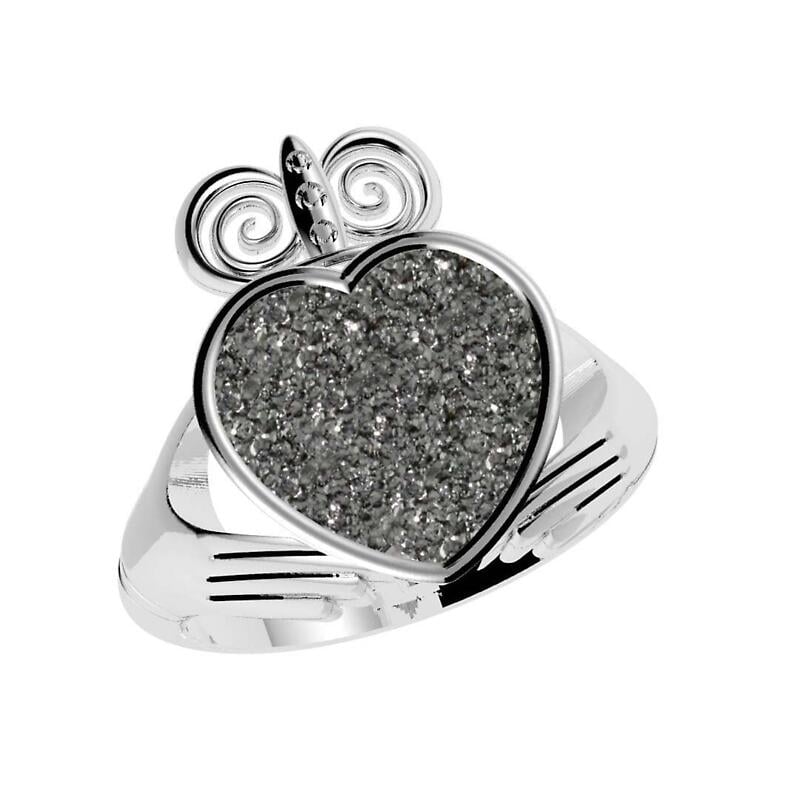 claddagh ring - black drusy