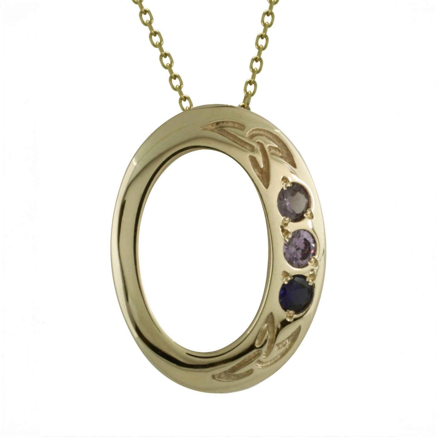 family birthstone trinity knot pendant - 3 stones