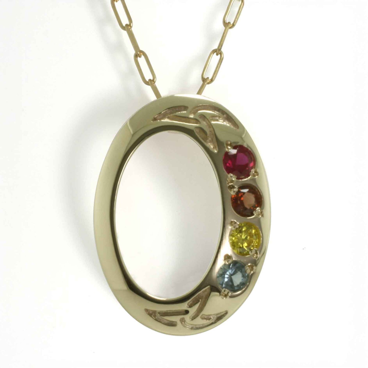 family birthstone trinity knot pendant - 4 stones