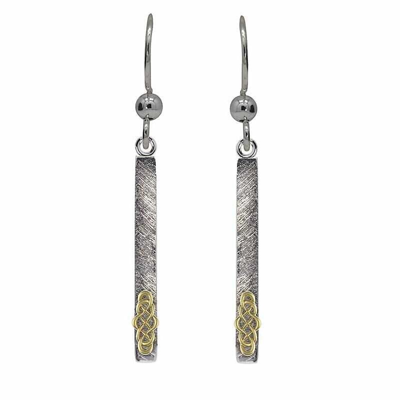 celtic earrings - sterling silver celtic knot bar earrings