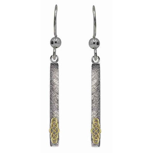 Celtic Earrings - Sterling Silver Celtic Knot Bar Earrings