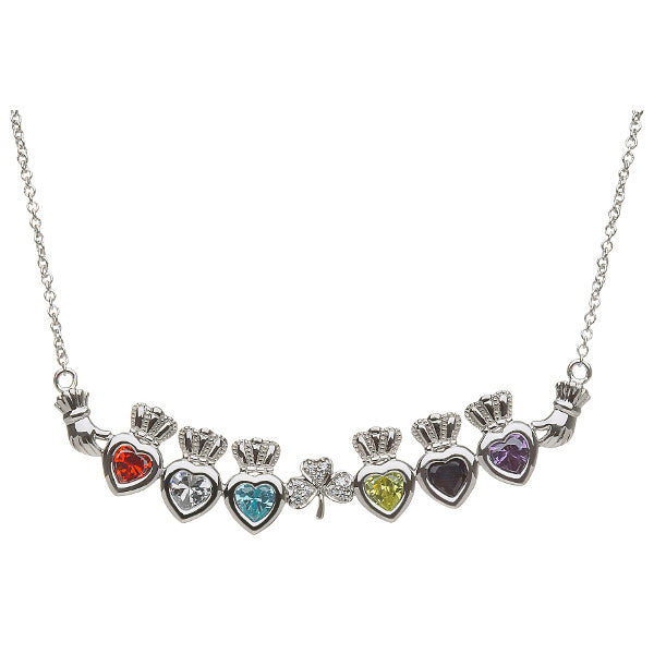 sterling silver mother's family necklace - shamrock
