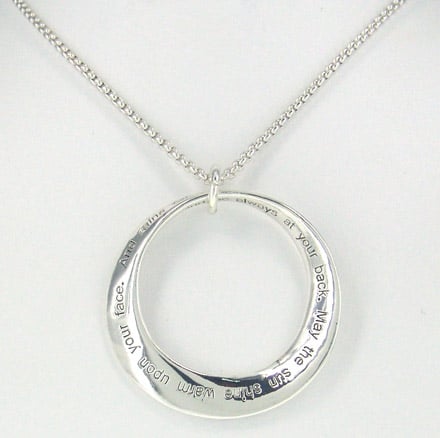 irish necklace - irish blessing mobius necklace