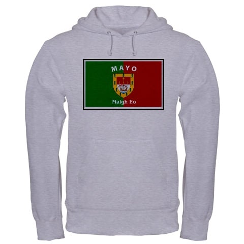 Irish Sweatshirt - Irish County Hooded Sweatshirt Full Chest - Grey
