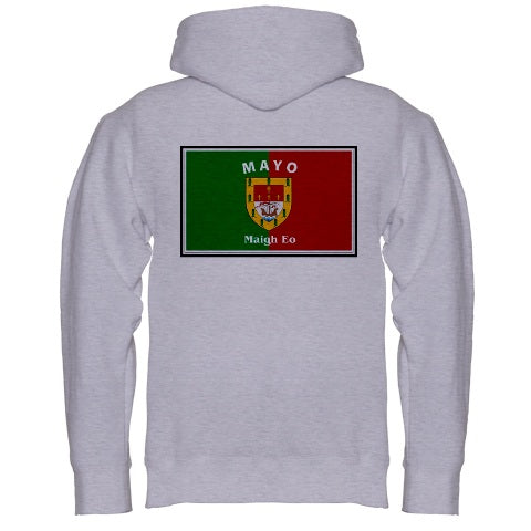 irish sweatshirt - irish county hooded sweatshirt left chest - grey