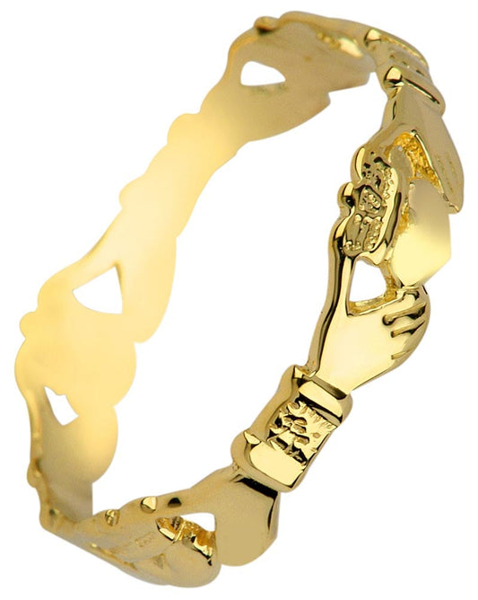 Claddagh Ring - Ladies Yellow Gold Claddagh Eternity Ring