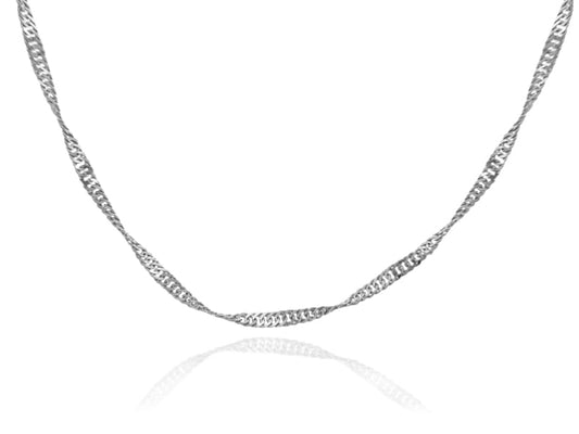 Irish Necklace - White Gold 18" Chain