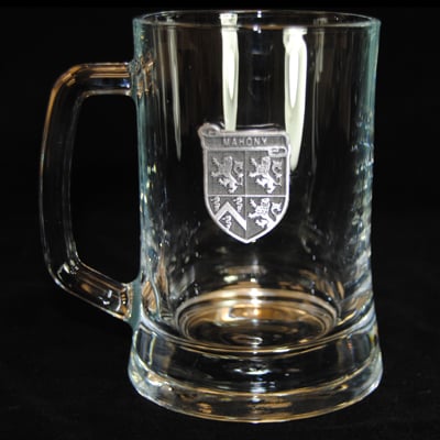 Personalized Pewter Irish Coat of Arms Beer Mug - Set of 4
