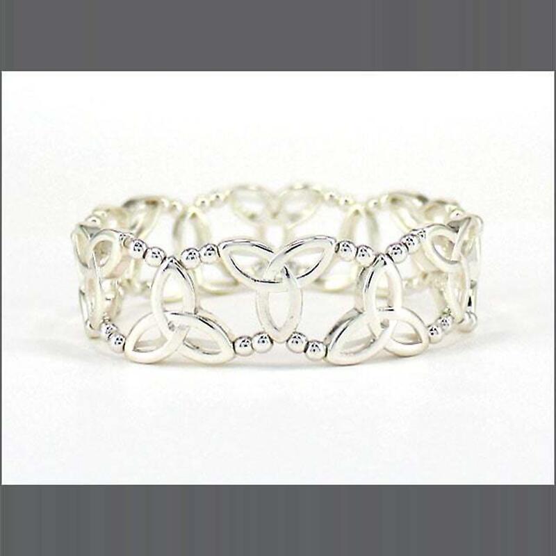 trinity knot jewelry - silvertone trinity knot stretch bracelet
