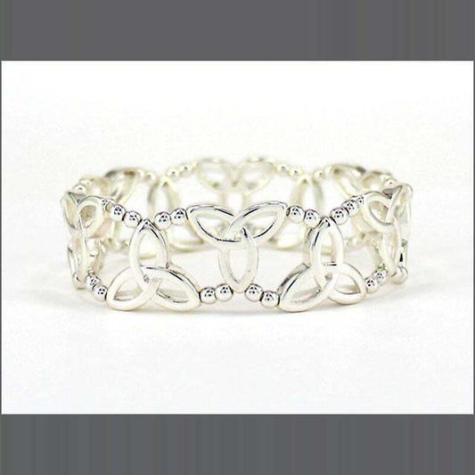 Trinity Knot Jewelry - Silvertone Trinity Knot Stretch Bracelet
