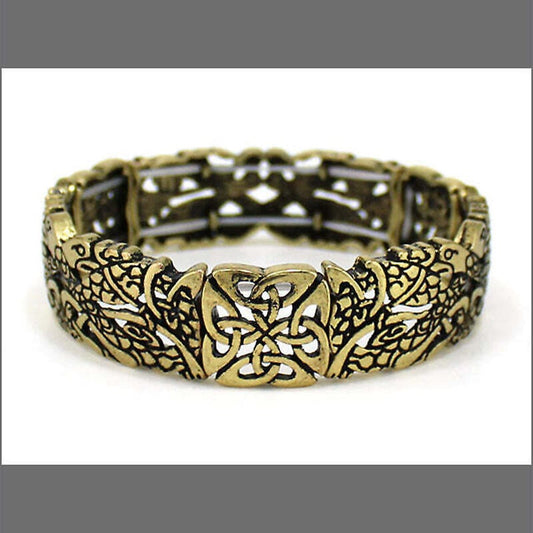 Irish Bracelet - Brasstone Book of Kells Stretch Bracelet