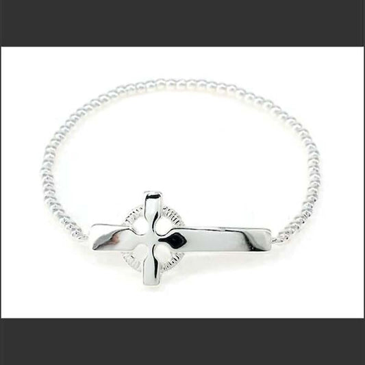 Irish Bracelet - Celtic Cross Beaded Stretch Bracelet