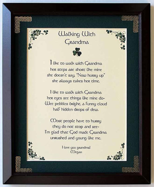 Personalized Walking with Grandma Framed Print