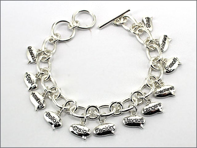 dirty irish words charm bracelet
