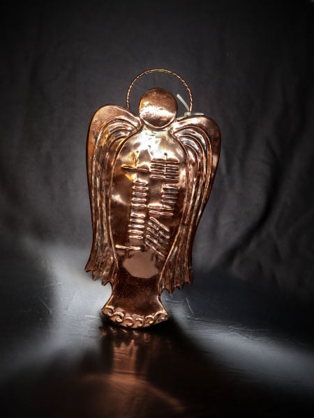 Personalized Irish Gift - Double Ogham Celtic Name Angel Copper Wall Hanging