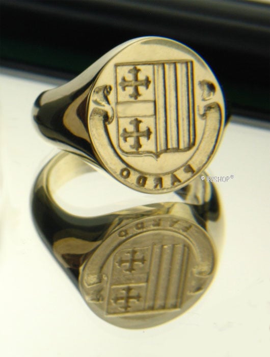 irish rings - sterling silver personalized coat of arms ring and wax seal