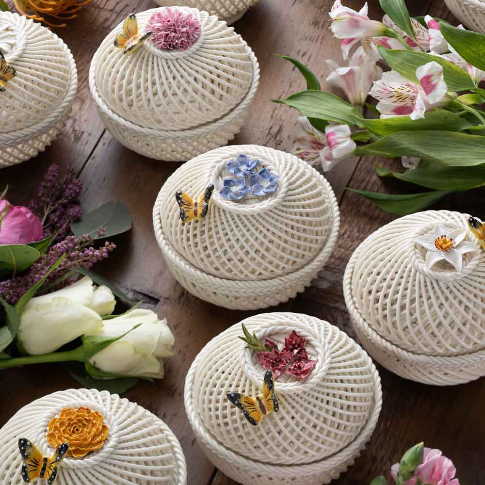 belleek flower of the month irish baskets