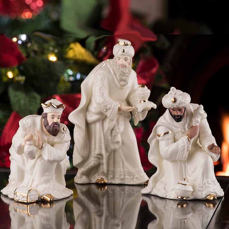 irish christmas - belleek classic nativity - three kings set