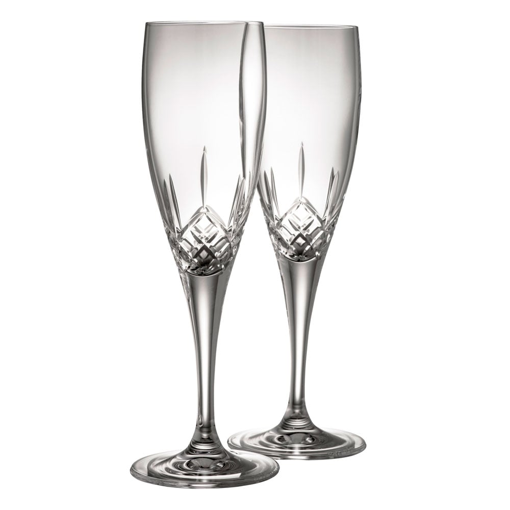 galway crystal longford flute (pair)