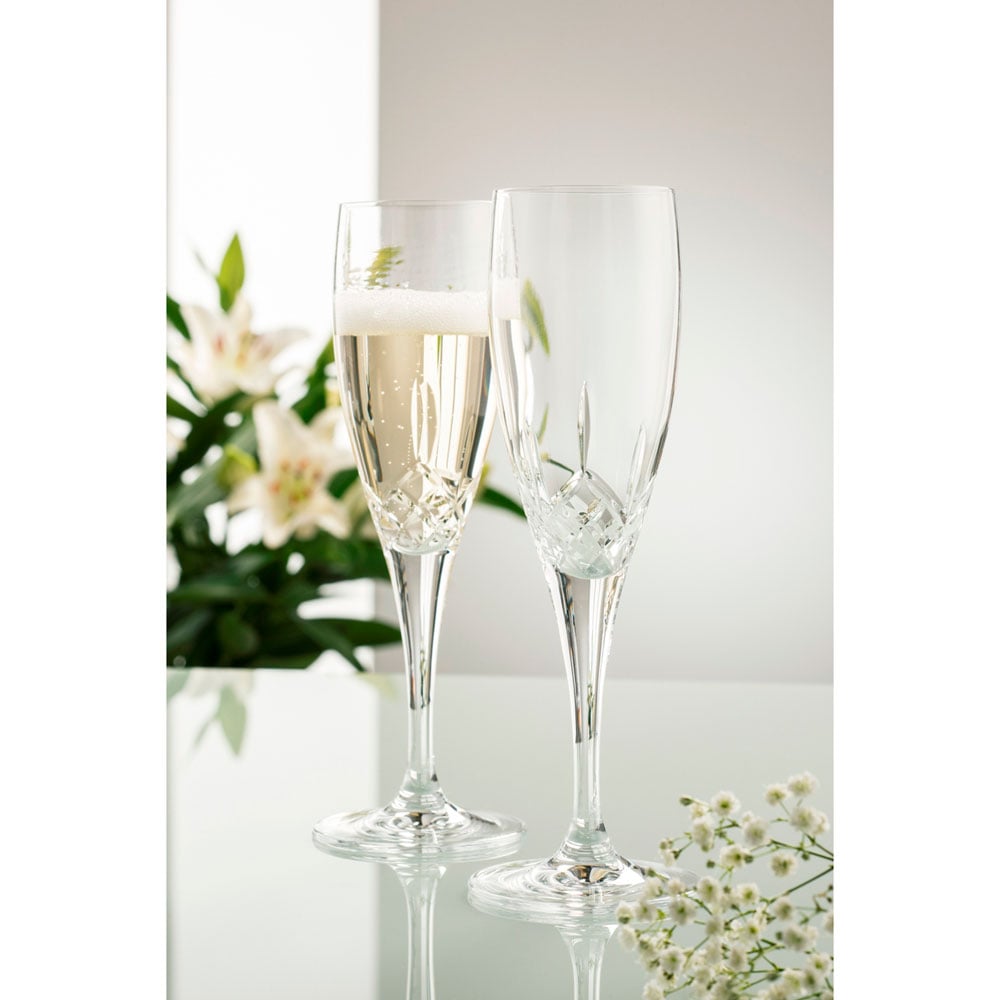 galway crystal longford flute (pair)