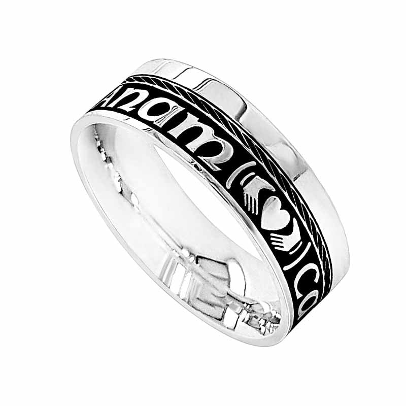 Sterling Silver Mo Anam Cara Wedding Bands Mo Anam Cara Claddagh