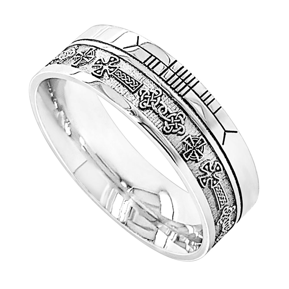 celtic ring - comfort fit 'faith' celtic cross irish wedding band