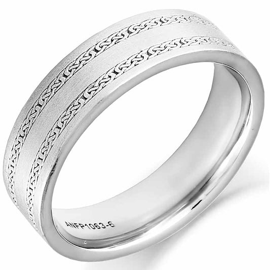 Irish Wedding Ring - Mens Gold Twin Celtic Knot Wedding Band