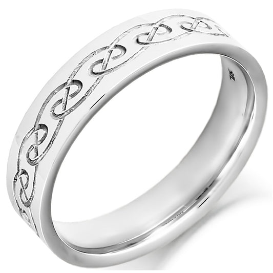 Irish Wedding Ring - Ladies Gold Celtic Spiral Weave Irish Wedding Band