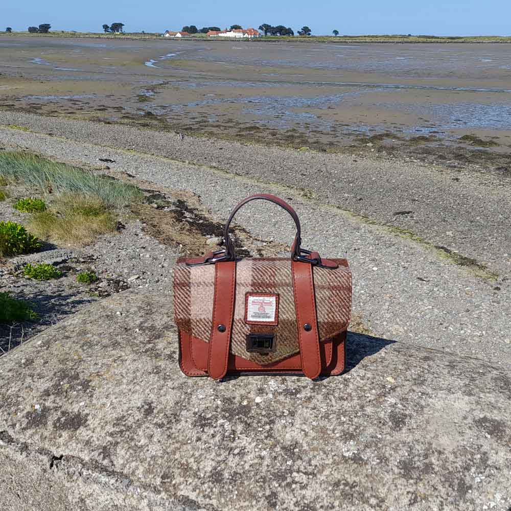 celtic tweed handbag | chestnut tartan harris tweed® mini satchel